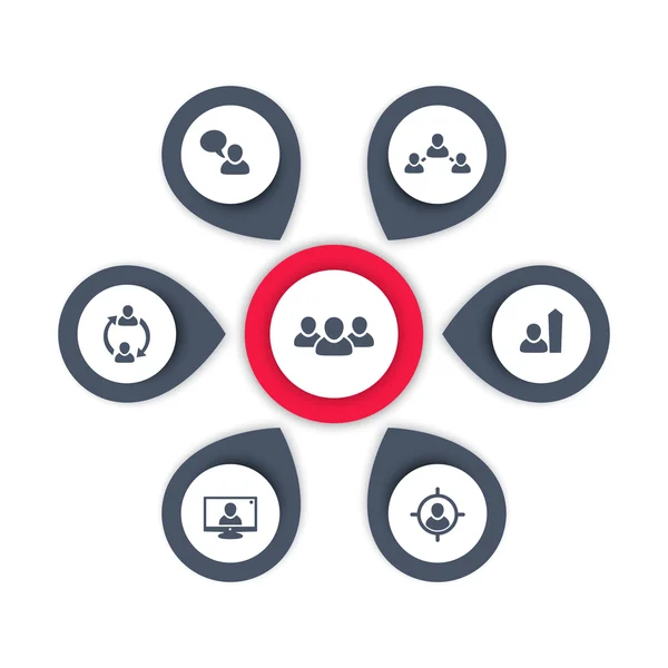 Personnel management, HR, human resources, HRM infographics elements, vector illustration