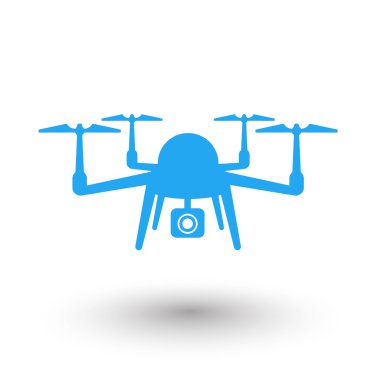 Drone, Multicopter, Quadrocopter with Camera flat icon, vector illustration