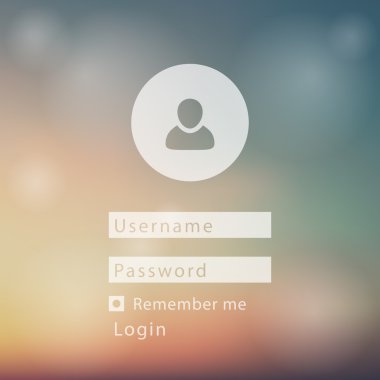 User Login window concept on blur mesh background, vector illustration