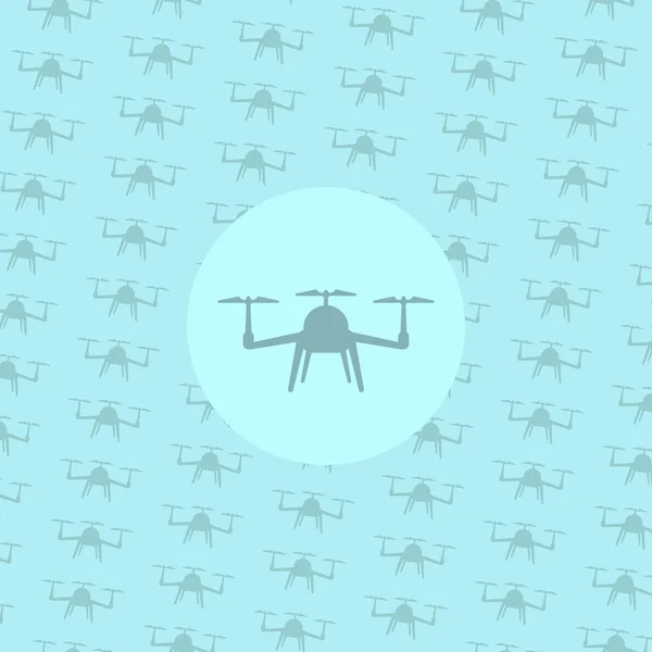 Drone, Tricopter, Multicopter round flat icon, vector illustration — ストックベクタ