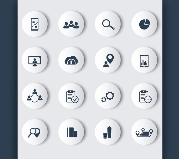 16 negócios, comércio, finanças, ícones modernos redondos ilustração vetorial —  Vetores de Stock