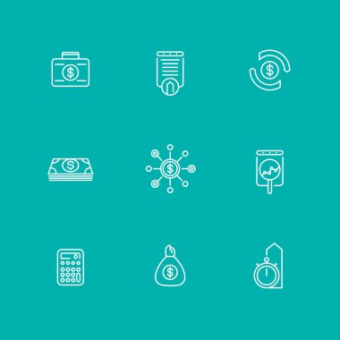 finance, investments, investment analysis line icons, isolated set, vector illustration