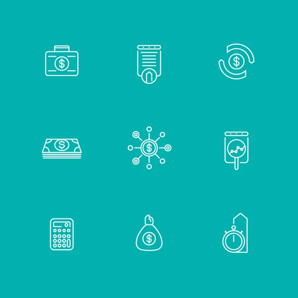 Finance, investments, investment analysis line icons, isolated set, vector illustration — Stockvector