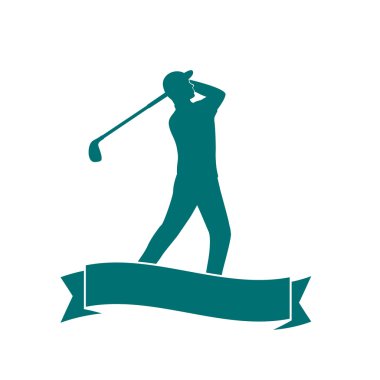 golfer, golf player swinging golf club, man playing golf isolated over white, vector illustration