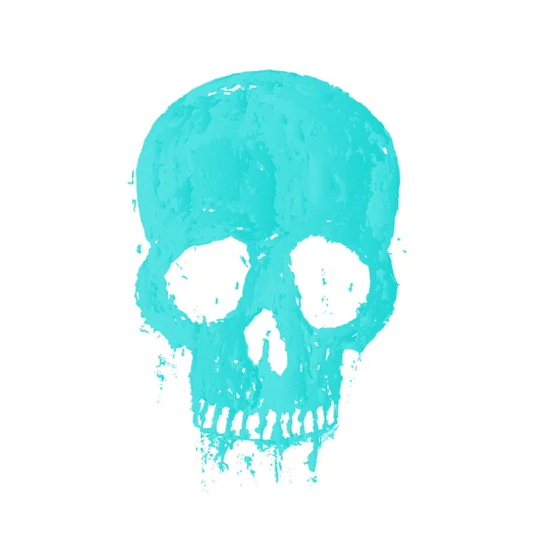 T-shirt print with painted skull, vector illustration — Stockový vektor