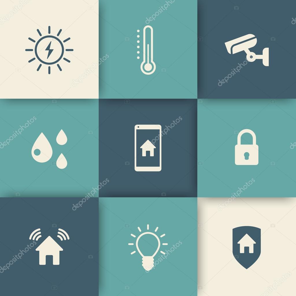 Smart house icons set, vector illustration, eps10, easy to edit