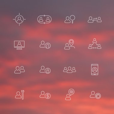 Personnel, Human resources, HR, staff rotation, line icons, white transparent set, vector illustration