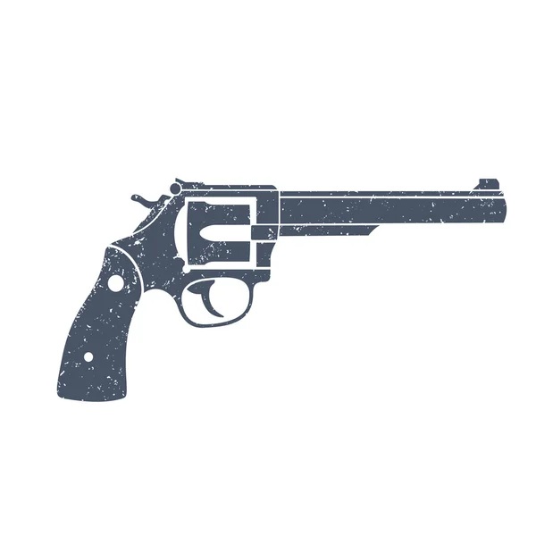 Vieux revolver, arme de poing, pistolet de cow-boy isolé sur blanc, illustration vectorielle — Image vectorielle