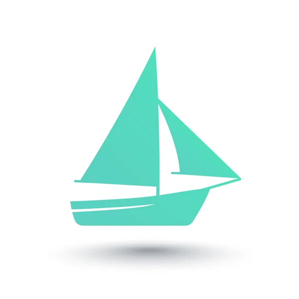 Sailboat icon, isolated over white, vector illustration — Stock vektor