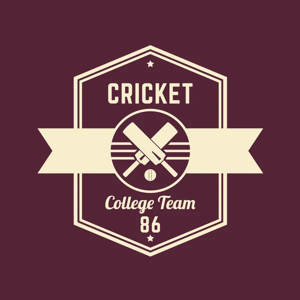 Cricket team vintage isolated logo, badge, sign, vector illustration — Stock Vector