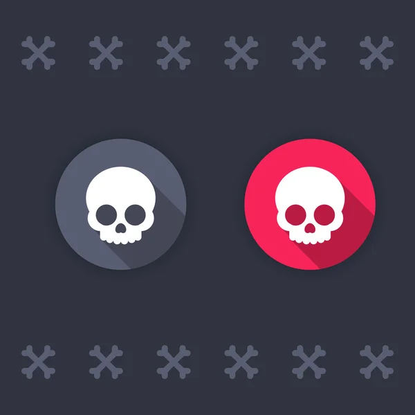 Skull round flat icon — 图库矢量图片