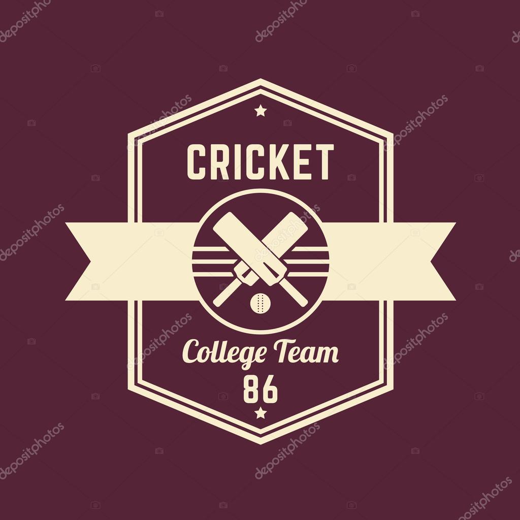 Cricket team vintage isolated logo, badge, sign, vector illustration
