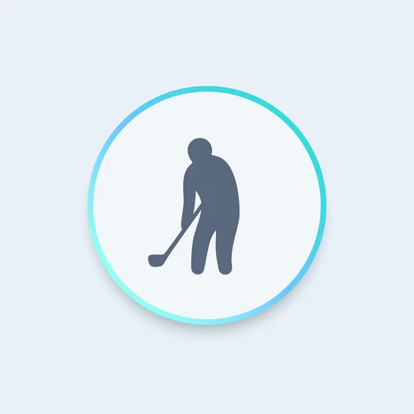Golf icon, golf player, golfer round icon, vector illustration — Stok Vektör