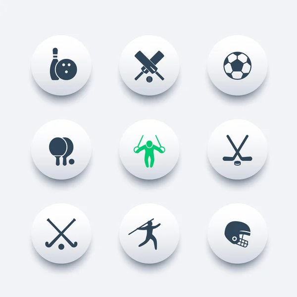 Sport, giochi, competizione rotonda icone moderne, illustrazione vettoriale — Vettoriale Stock