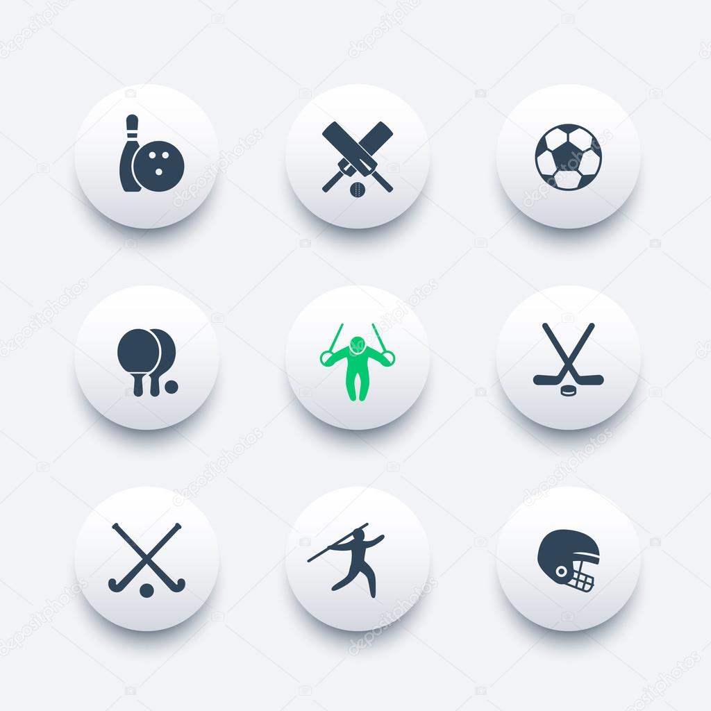 sport, games, competition round modern icons, vector illustration
