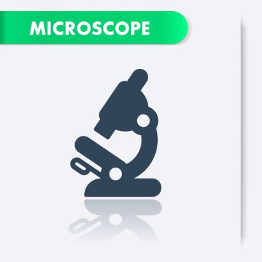 Microscope, lab glass, laboratory icon, vector illustration
