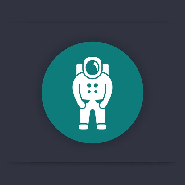 Astronaut icon, spaceman, space suit round icon, vector illustration — ストックベクタ