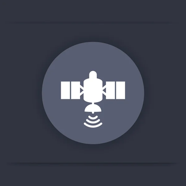 Satellite round flat icon, vector illustration — Stock vektor