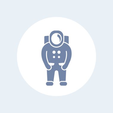 Astronaut icon, spaceman, space suit isolated icon, vector illustration