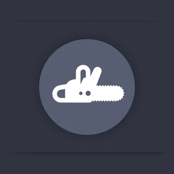 Chainsaw icon, chain saw round flat icon, vector illustration — Stok Vektör