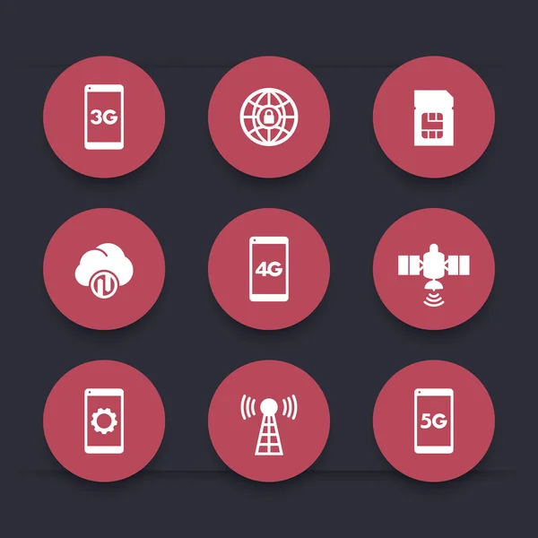 Wireless technology icons, 4g network pictogram, lte icon, mobile ...