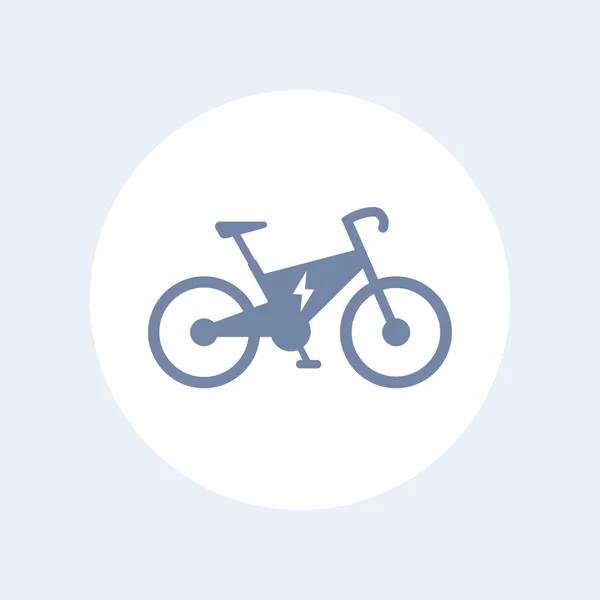 Icono de bicicleta eléctrica, transporte ecológico moderno, ilustración vectorial — Vector de stock