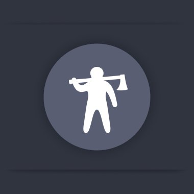 oduncu, balta, logger, keresteci adam kutsal kişilerin resmi, vektör çizim dola