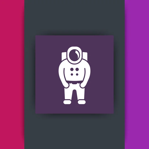 Astronaut, spaceman, space suit square icon, vector illustration — Stock vektor
