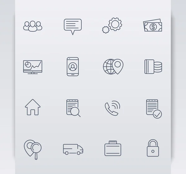 Business, finance, commerce, enterprise thin line icons, vector illustration — ストックベクタ