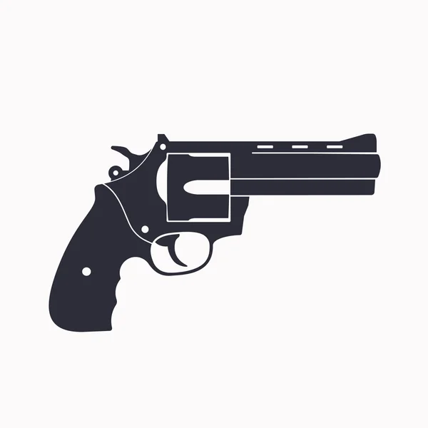 Gun, revolver, handgun, isolated on white, vector illustration — Stockvector