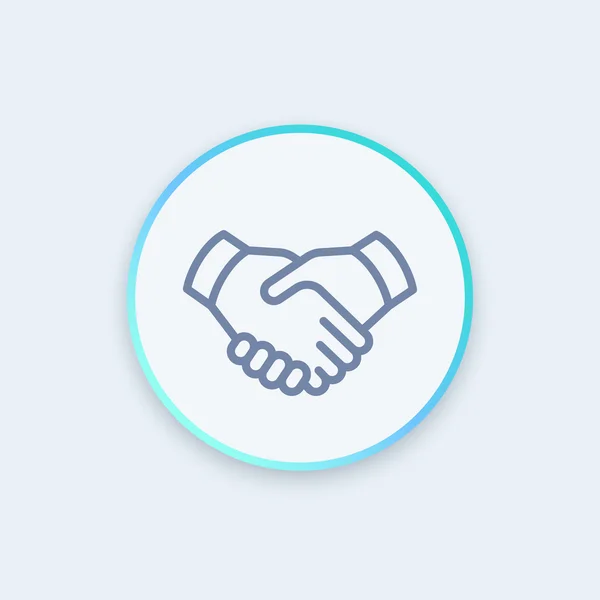Handshake line icon, coopération, partenariat, deal round stylish icon, illustration vectorielle — Image vectorielle