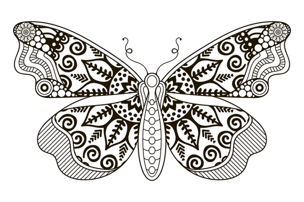 Векторная чёрная бабочка — стоковый вектор