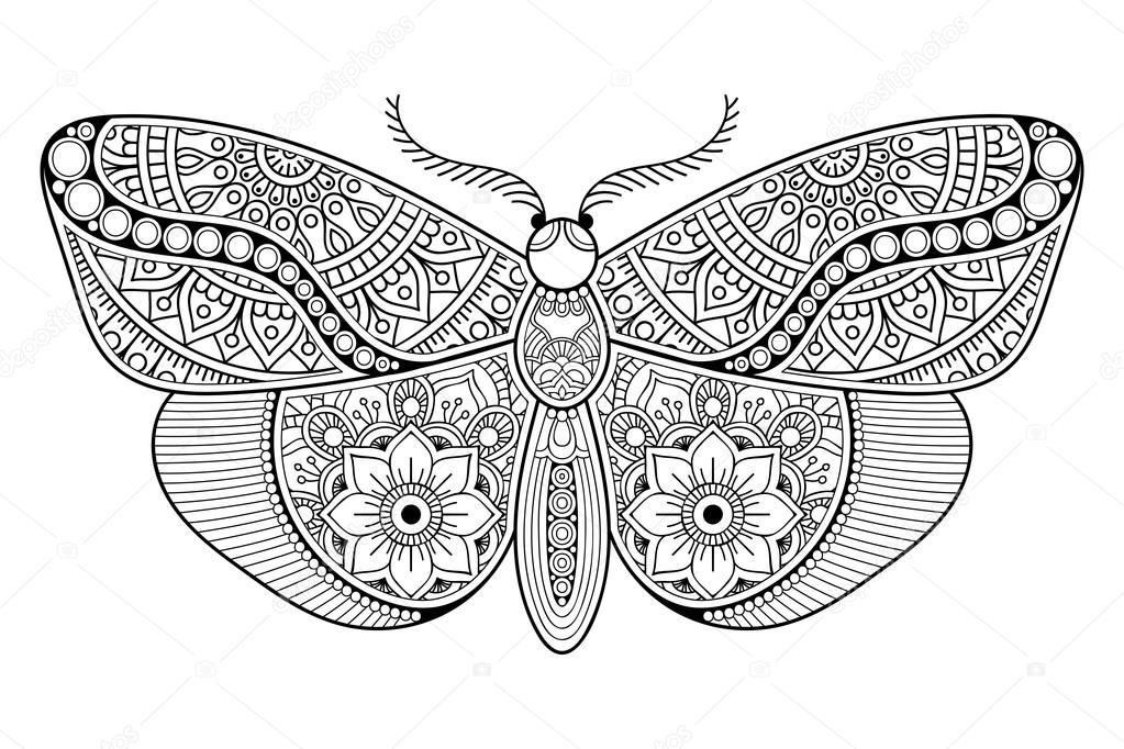 Vector black butterfly