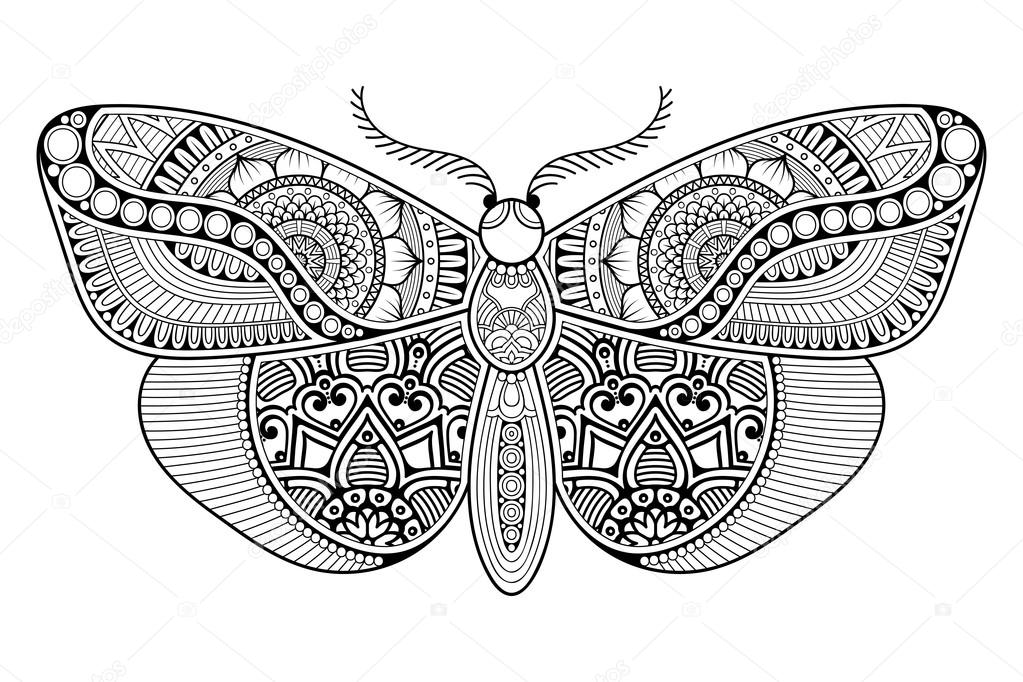 Vector black butterfly