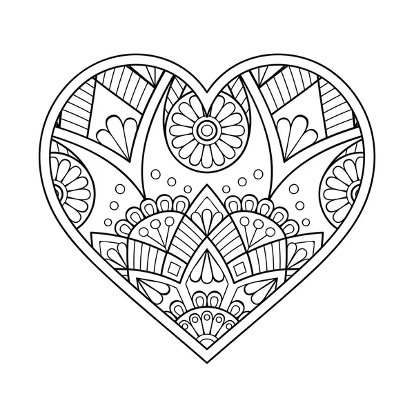 Download Mandala art with heart shape. Mandala black and white ...
