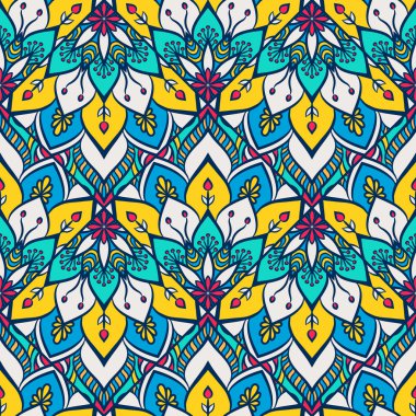etnik çiçek seamless modeli