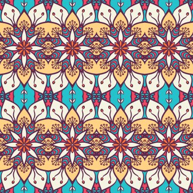 etnik çiçek seamless modeli