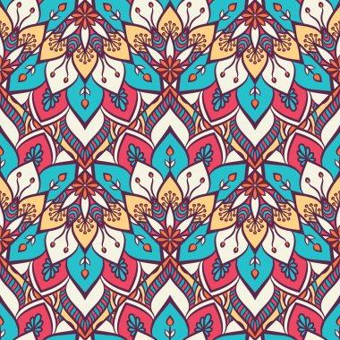 etnik çiçek seamless modeli
