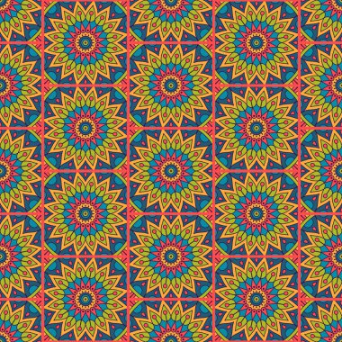 etnik çiçek seamless modeli