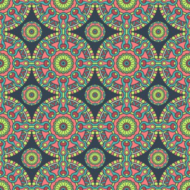 etnik çiçek seamless modeli