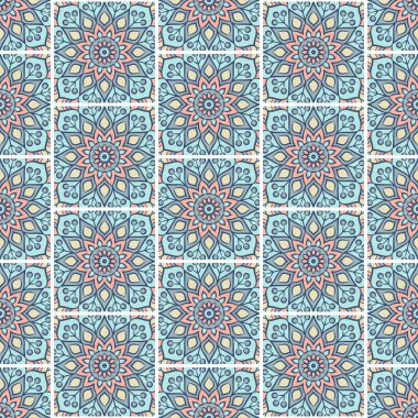 etnik çiçek seamless modeli