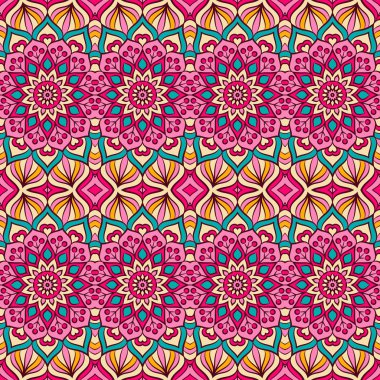 etnik çiçek seamless modeli