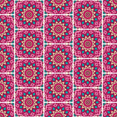 etnik çiçek seamless modeli