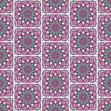 etnik çiçek seamless modeli