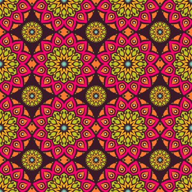 etnik çiçek seamless modeli