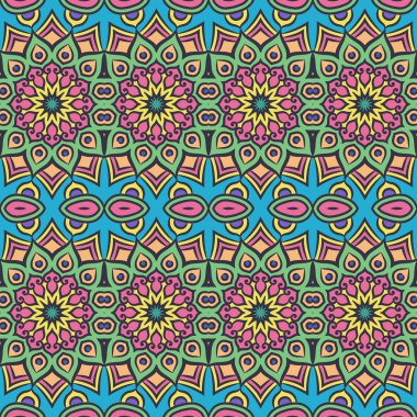 etnik çiçek seamless modeli