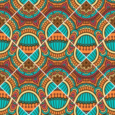 etnik çiçek seamless modeli