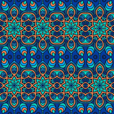 etnik çiçek seamless modeli