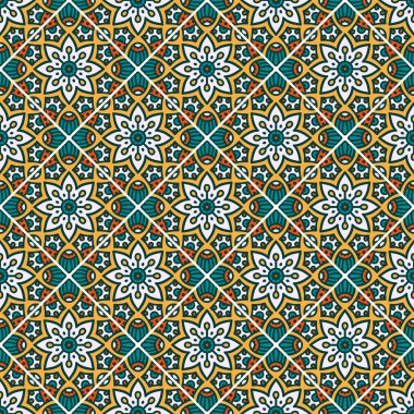 etnik çiçek seamless modeli
