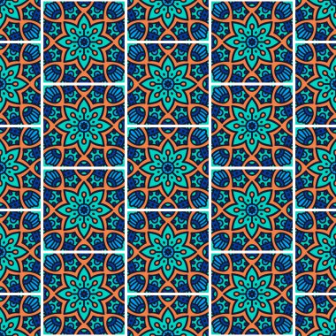 etnik çiçek seamless modeli